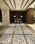 Terrazzo used in the hotel lobby floor, white marble paved