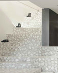 Handcrafted White Irregular Marble & Red Pebble Mosaic | ML-OT091 丨Mosaic Large Aggregate Terrazzo