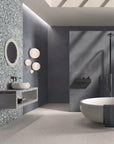 Blue Stone-Look Terrazzo Flooring for Chic Terrace and Balcony Designs