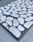 Elliptical White Marble Mosaic Panels | ML-OT055 丨Mosaic Large Aggregate Terrazzo
