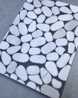 Elliptical White Marble Mosaic Panels | ML-OT055 丨Mosaic Large Aggregate Terrazzo