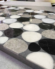 Handcrafted Black White Gray Marble Mosaic Panels | ML-OT069 丨Mosaic Large Aggregate Terrazzo