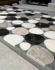 Handcrafted Black White Gray Marble Mosaic Panels | ML-OT069 丨Mosaic Large Aggregate Terrazzo