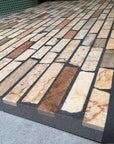 Warm Toned Bamboo-Like Marble Mosaic Panels | ML-066 丨Mosaic Large Aggregate Terrazzo