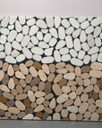 Elliptical White Yellow Marble Mosaic Panels | ML-OT060 丨Mosaic Large Aggregate Terrazzo
