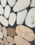 Elliptical White Yellow Marble Mosaic Panels | ML-OT060 丨Mosaic Large Aggregate Terrazzo