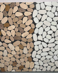 Elliptical White Yellow Marble Mosaic Panels | ML-OT060 丨Mosaic Large Aggregate Terrazzo