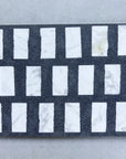 White marble terrazzo with black fine sand