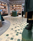 White Woodgrain & Green Marble Mosaic Panels | ML-OT054 丨Mosaic Large Aggregate Terrazzo