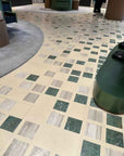 White Woodgrain & Green Marble Mosaic Panels | ML-OT054 丨Mosaic Large Aggregate Terrazzo