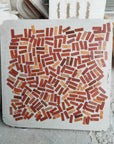 Long red brick mosaic terrazzo, coffee shop floor