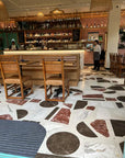 Bar floor dark brown marble terrazzo