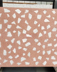 White marble terrazzo with pink background