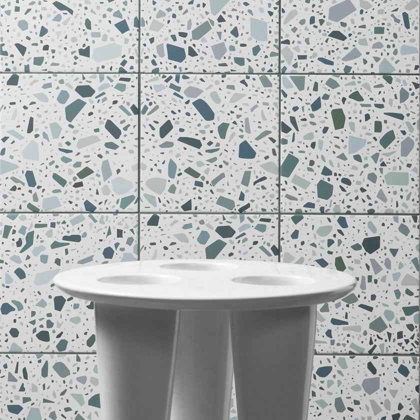 White terrazzo for living room wall and floor