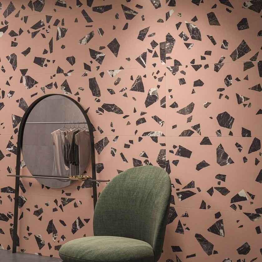 Pink terrazzo for bathroom walls and floors, can also be made into terrazzo coffee tables and dining tables