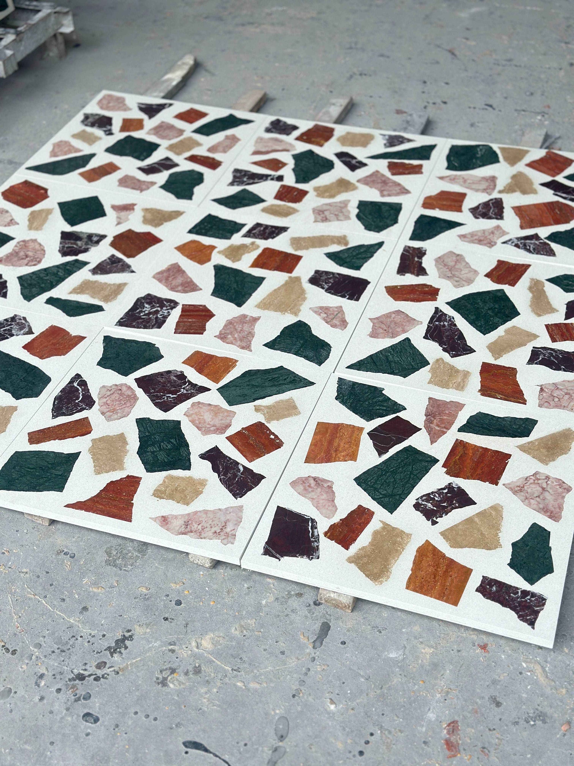 New Small Fresh Cream Mosaic Terrazzo Decorative Panel