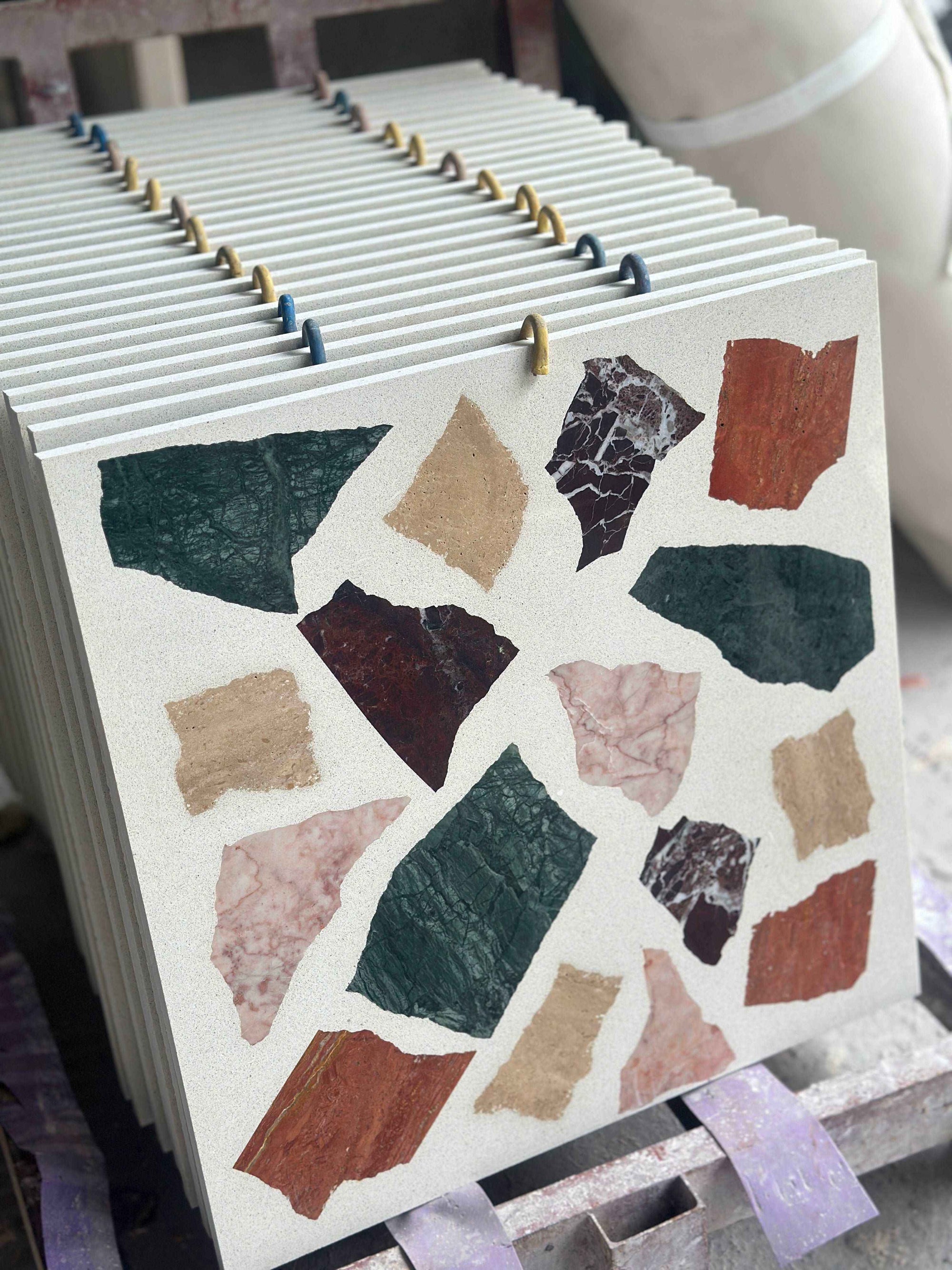 New Small Fresh Cream Mosaic Terrazzo Decorative Panel