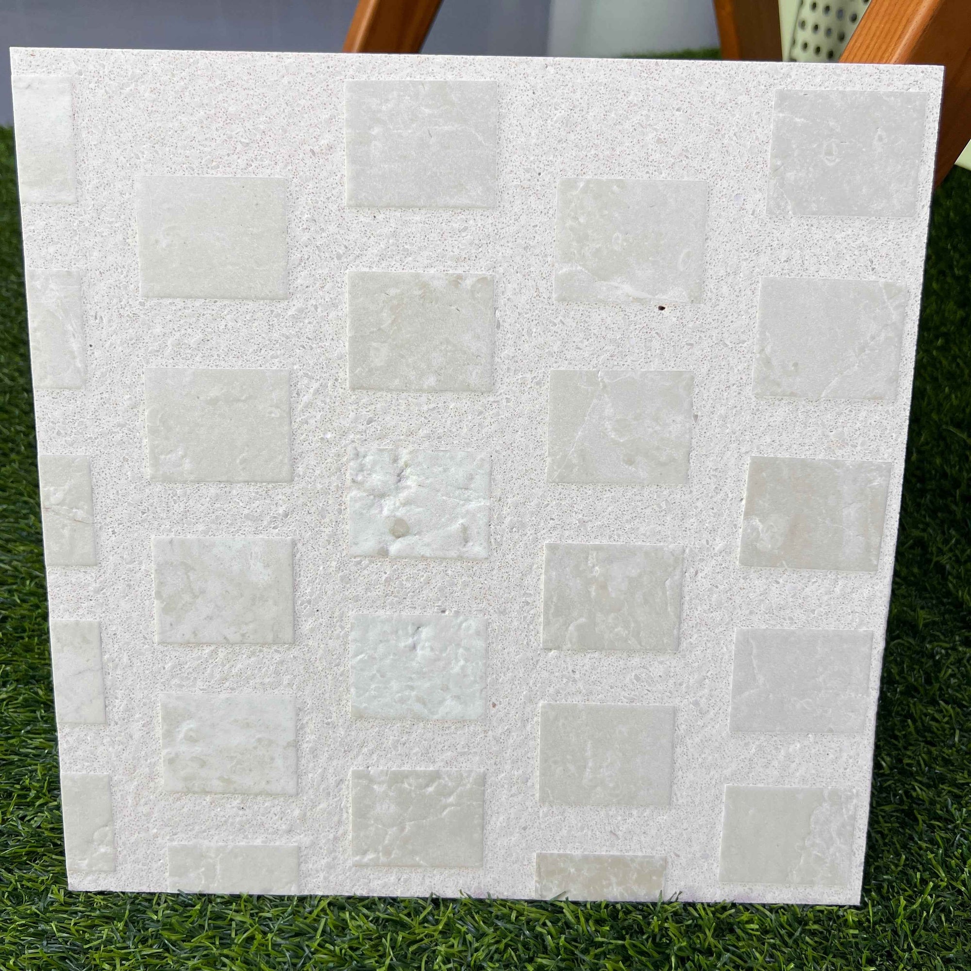 Anti-slip white marble terrazzo for outdoor use