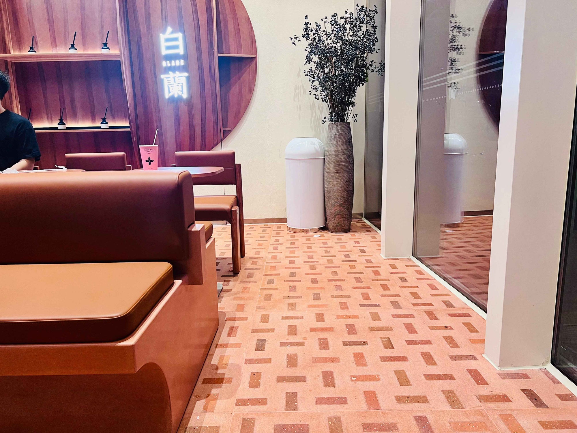 red brick terrazzo