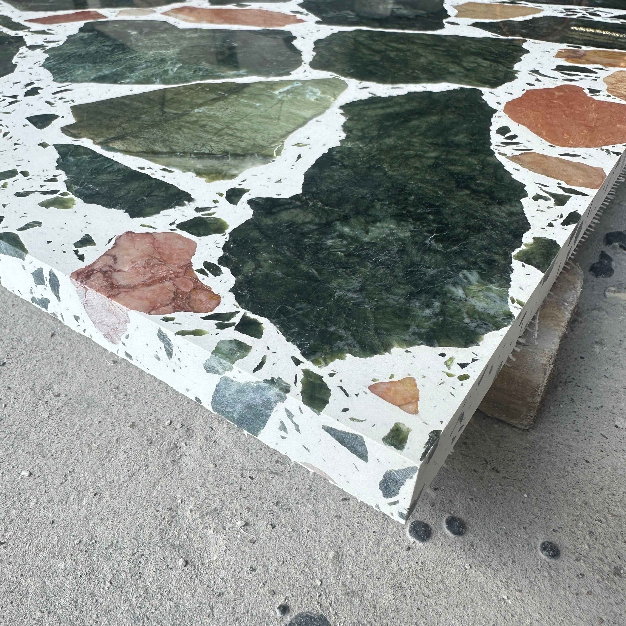 Handcrafted Green Yellow Irregular Marble Aggregate Panels | ML-OT081 丨Mosaic Large Aggregate Terrazzo