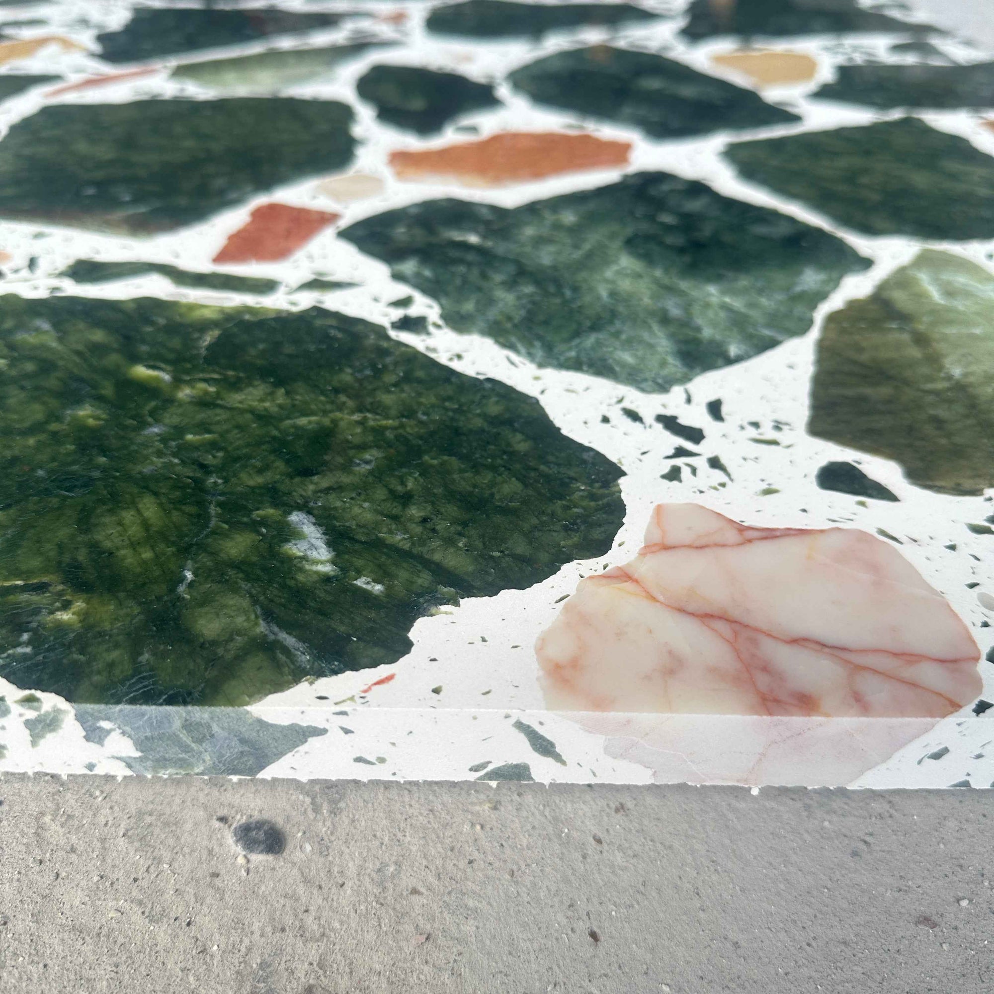 Handcrafted Green Yellow Irregular Marble Aggregate Panels | ML-OT081 丨Mosaic Large Aggregate Terrazzo