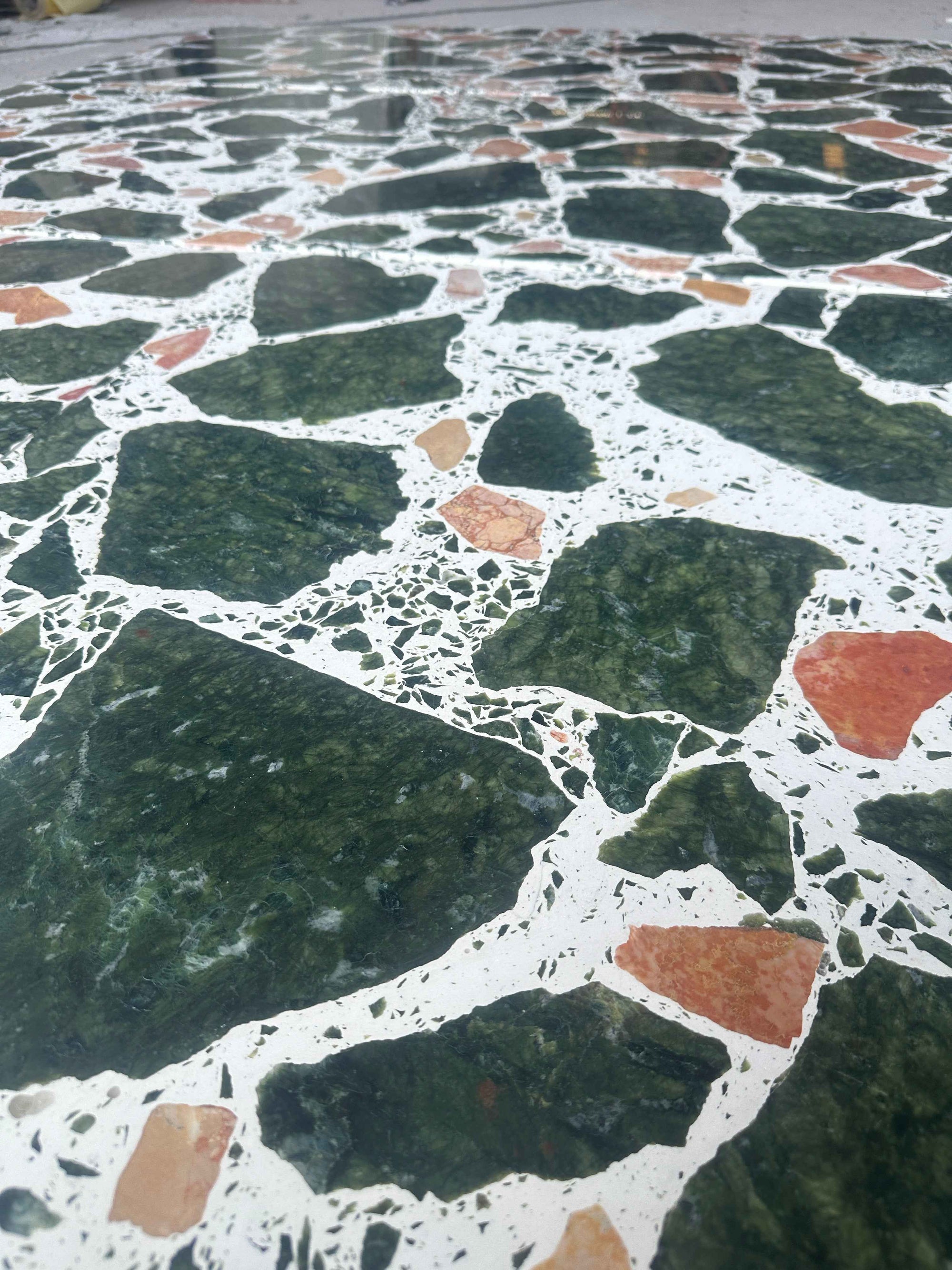 Handcrafted Green Yellow Irregular Marble Aggregate Panels | ML-OT081 丨Mosaic Large Aggregate Terrazzo