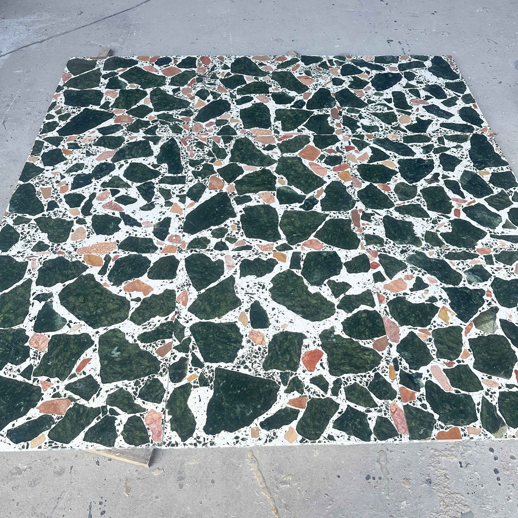 Handcrafted Green Yellow Irregular Marble Aggregate Panels | ML-OT081 丨Mosaic Large Aggregate Terrazzo