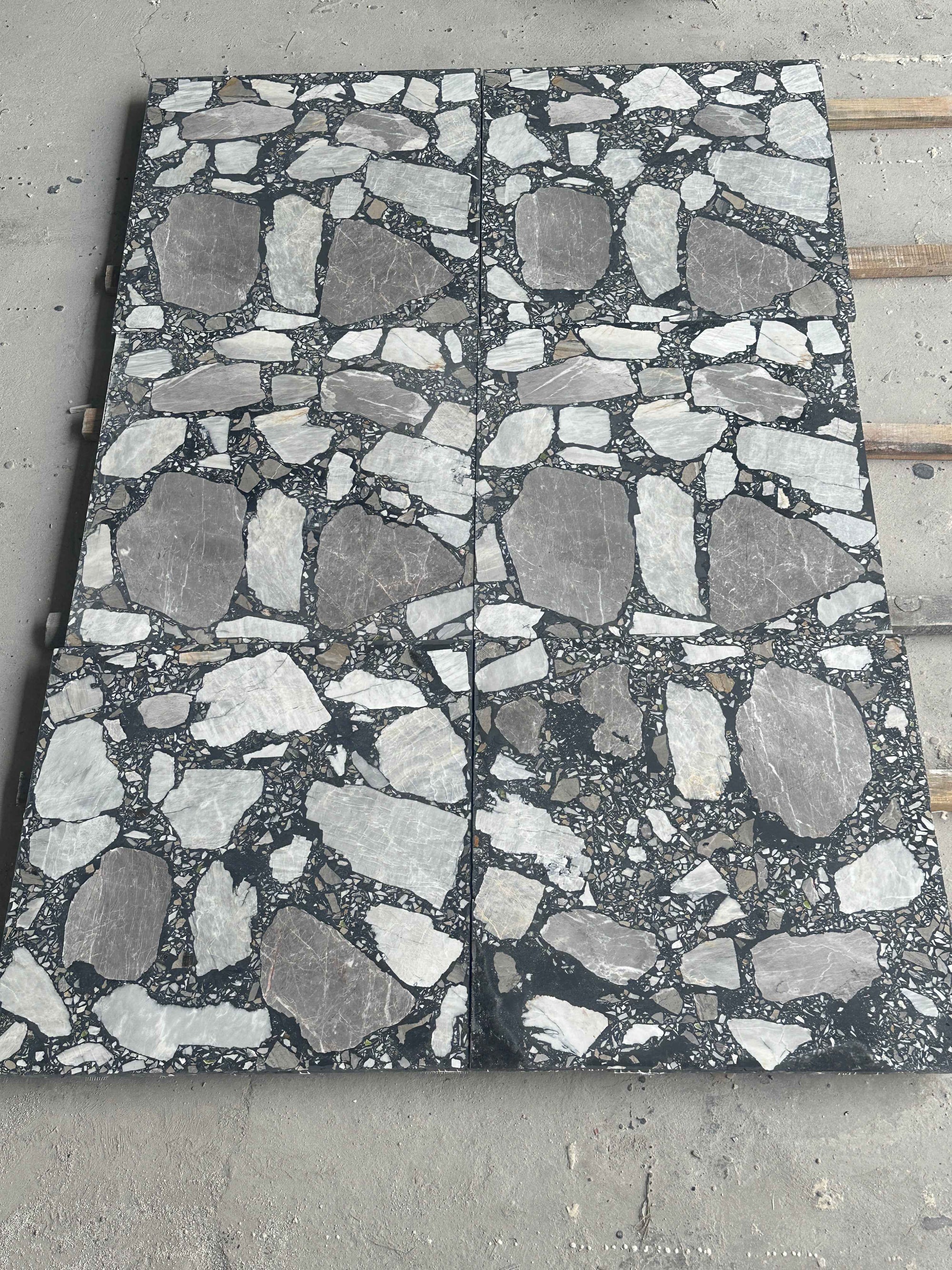 White Marble Slab Terrazzo | ML-OT073 丨Mosaic Large Aggregate Terrazzo