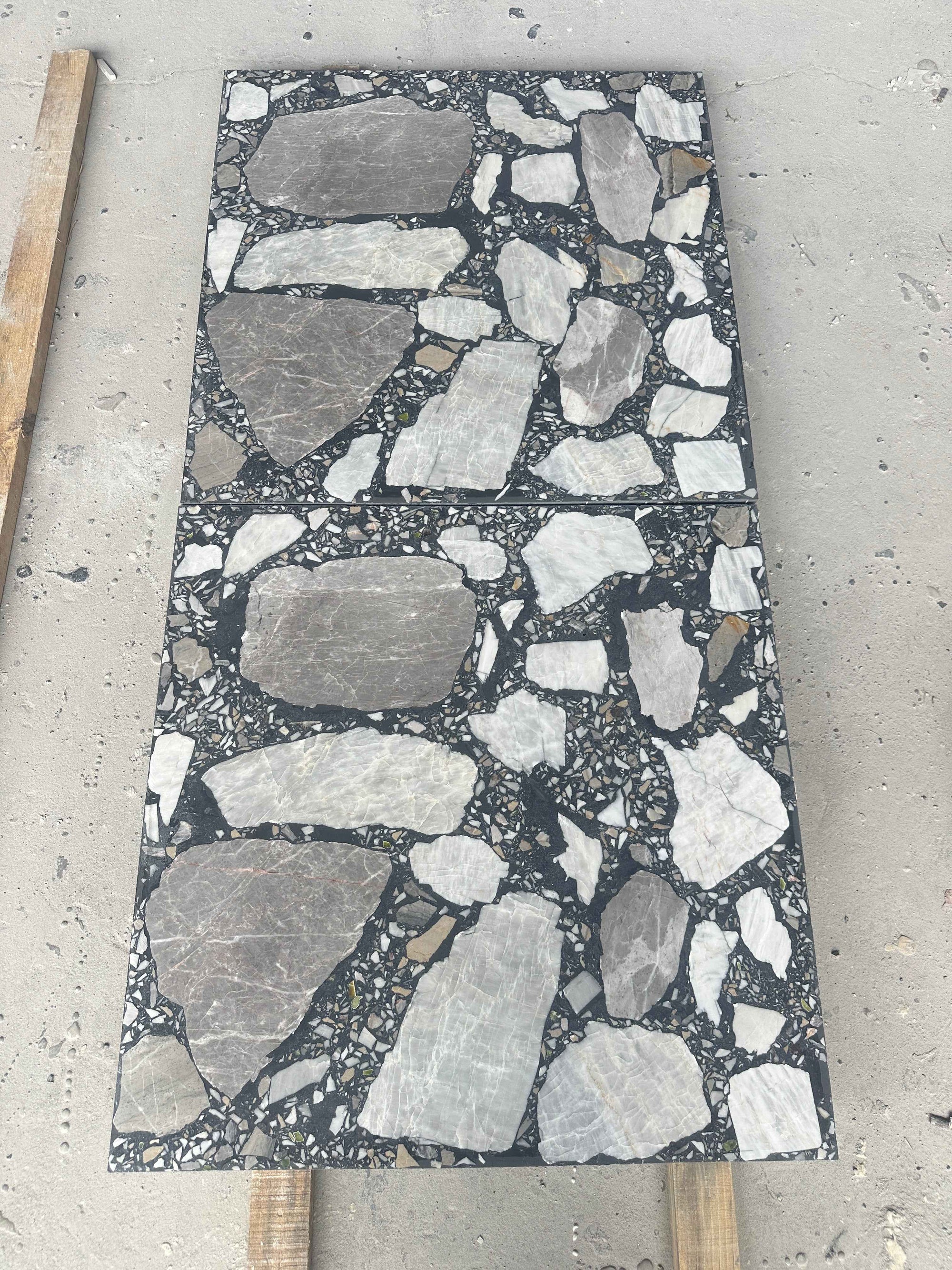 White Marble Slab Terrazzo | ML-OT073 丨Mosaic Large Aggregate Terrazzo