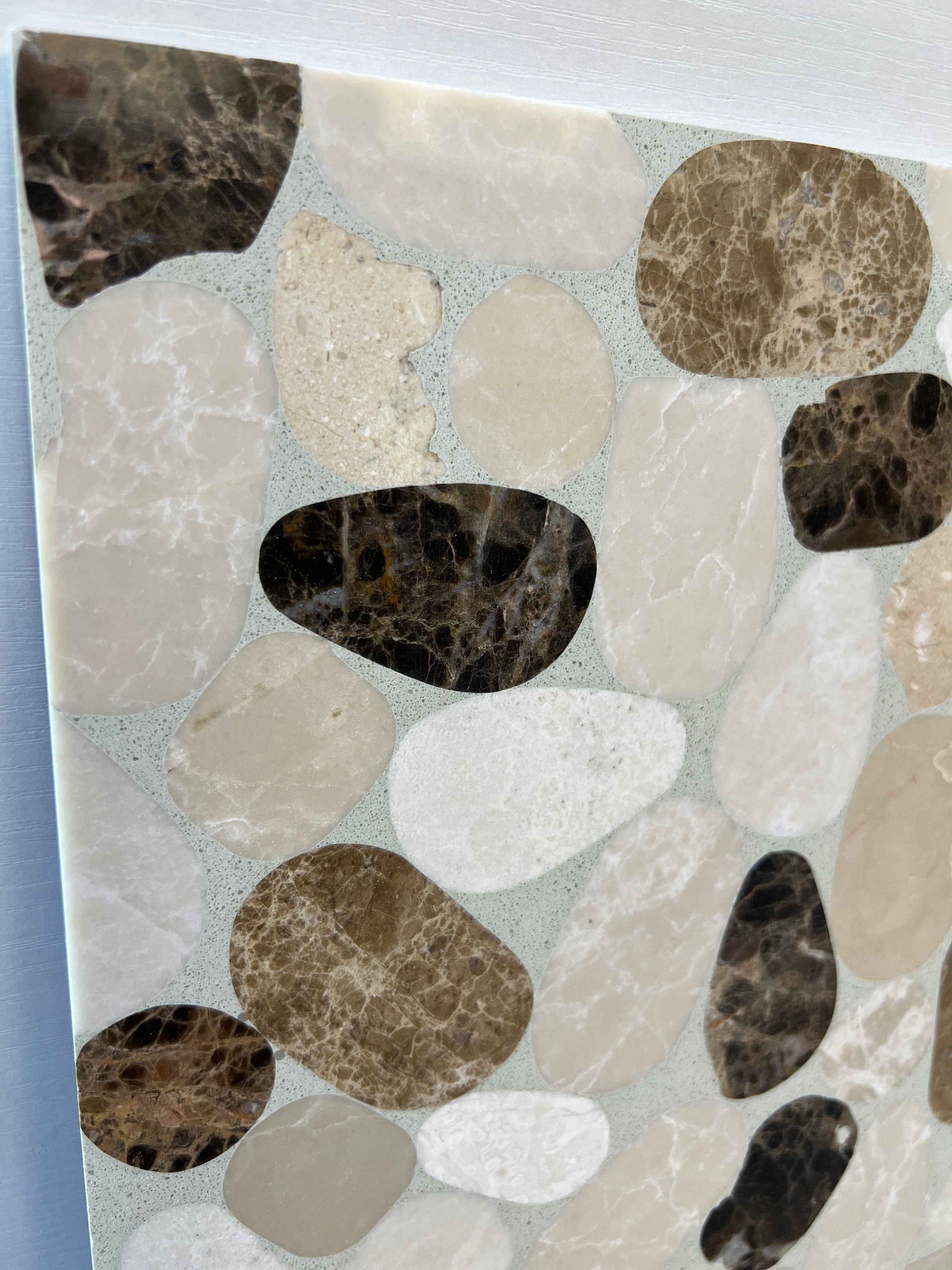 Dual-Layer Black White Marble Panels | ML-OT072 丨Mosaic Large Aggregate Terrazzo
