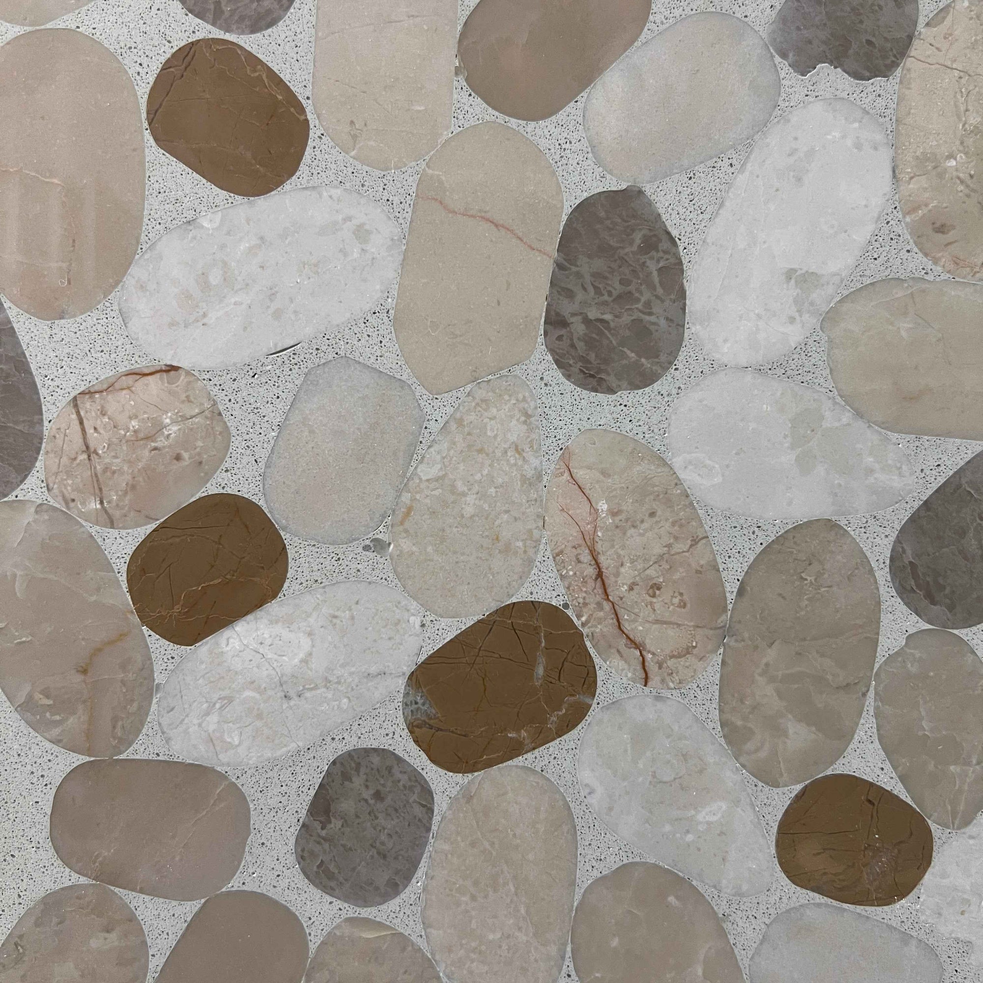 Dual-Layer Black White Marble Panels | ML-OT072 丨Mosaic Large Aggregate Terrazzo