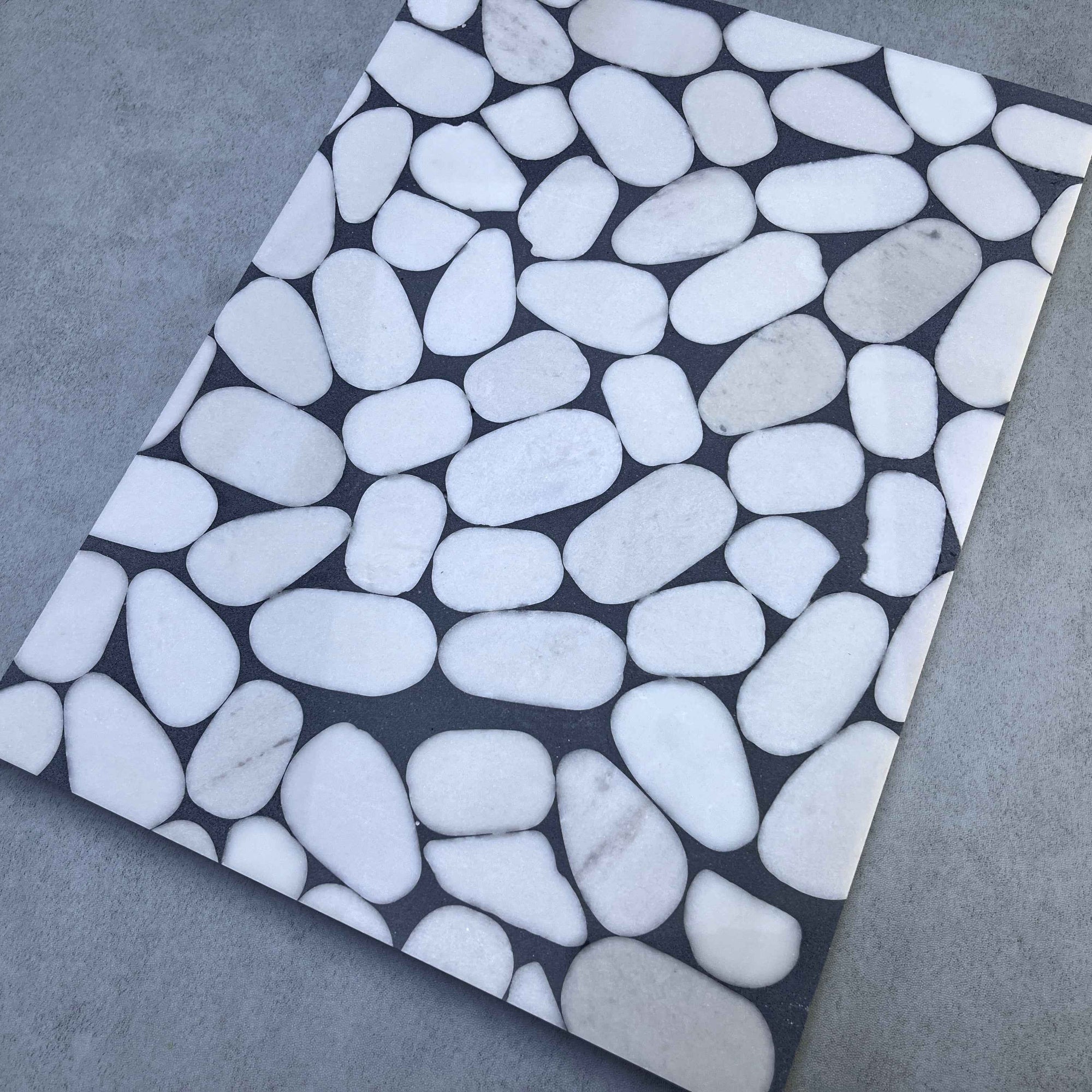 Elliptical White Marble Mosaic Panels | ML-OT055 丨Mosaic Large Aggregate Terrazzo