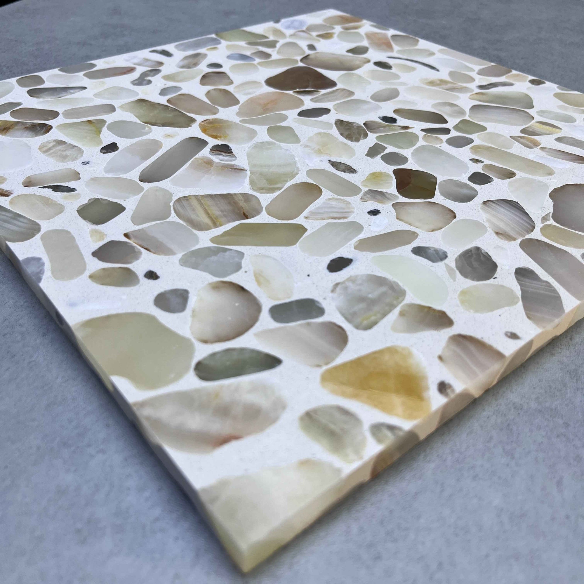 Warm Translucent Jade Mosaic Panels | ML-OT057 丨Mosaic Large Aggregate Terrazzo
