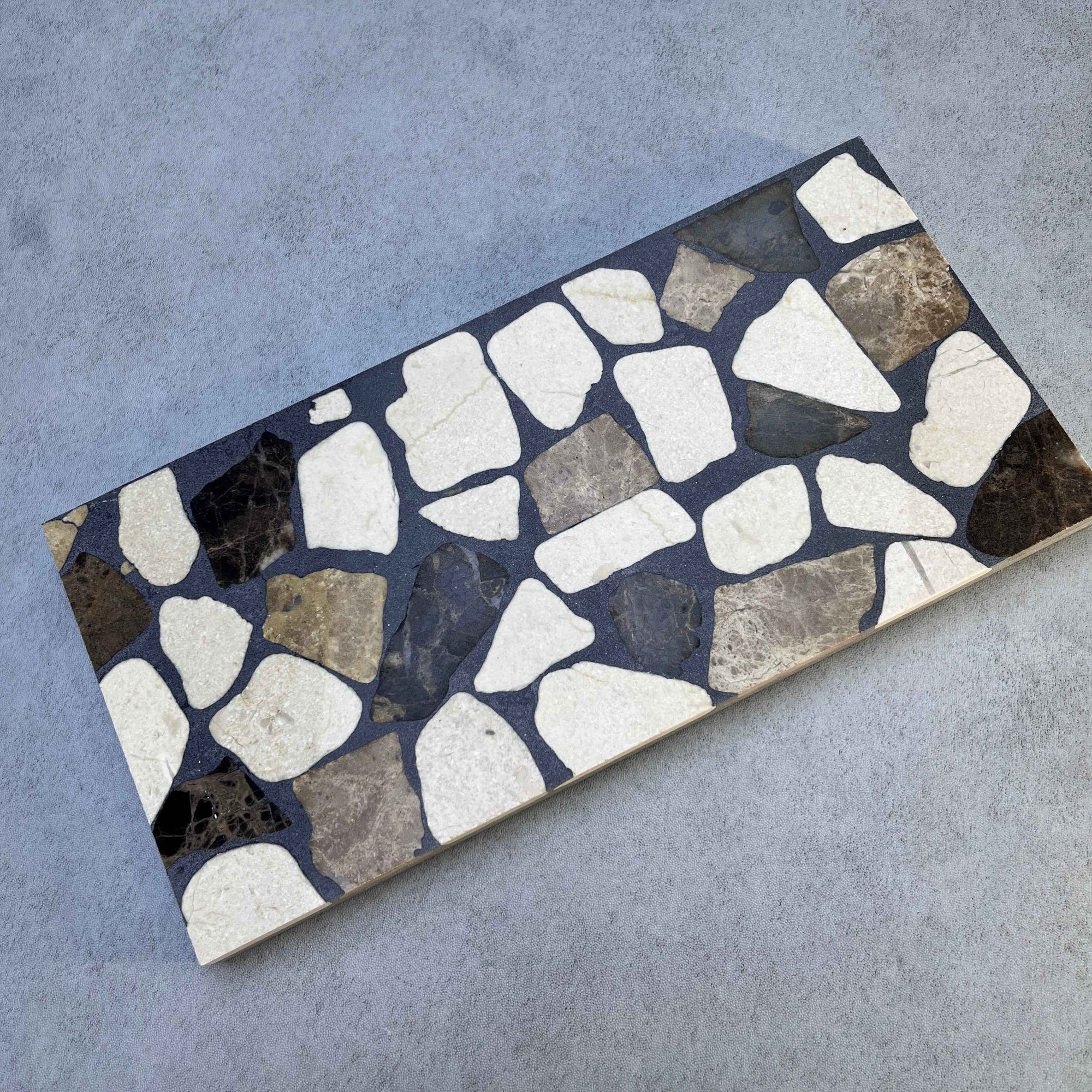 Black & Tri-Color Marble Mosaic Panels | ML-OT058 丨Mosaic Large Aggregate Terrazzo