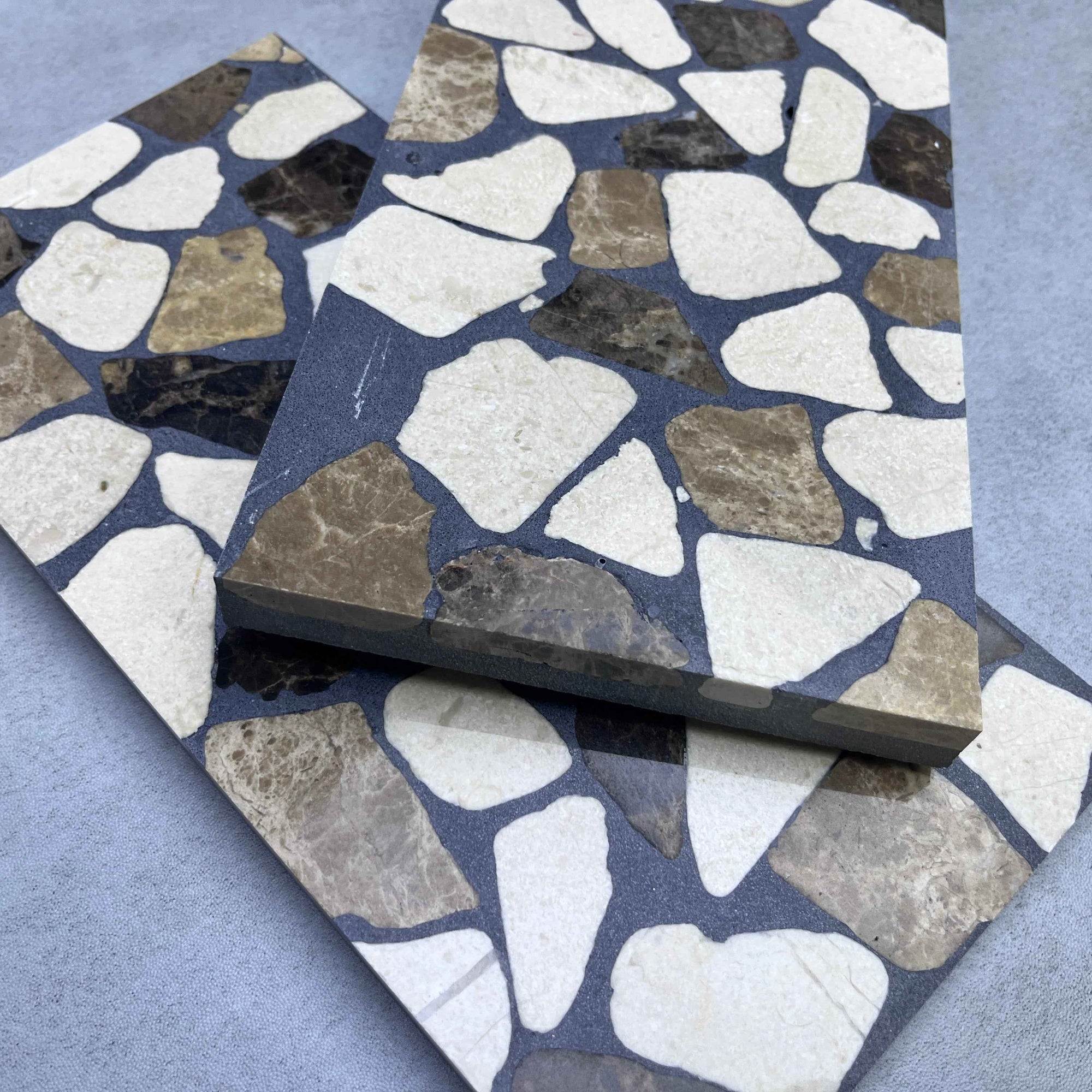 Black & Tri-Color Marble Mosaic Panels | ML-OT058 丨Mosaic Large Aggregate Terrazzo