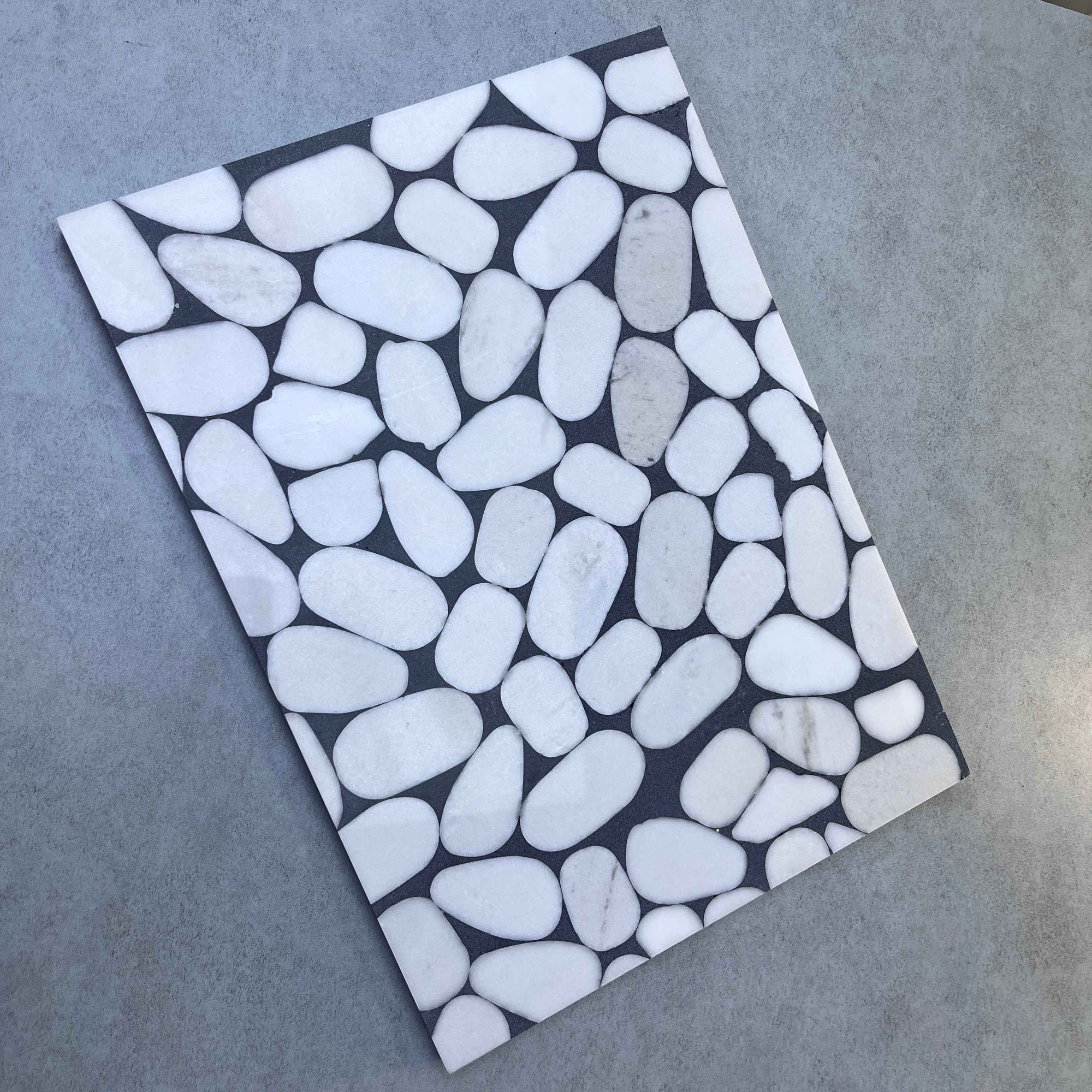 Elliptical White Marble Mosaic Panels | ML-OT055 丨Mosaic Large Aggregate Terrazzo