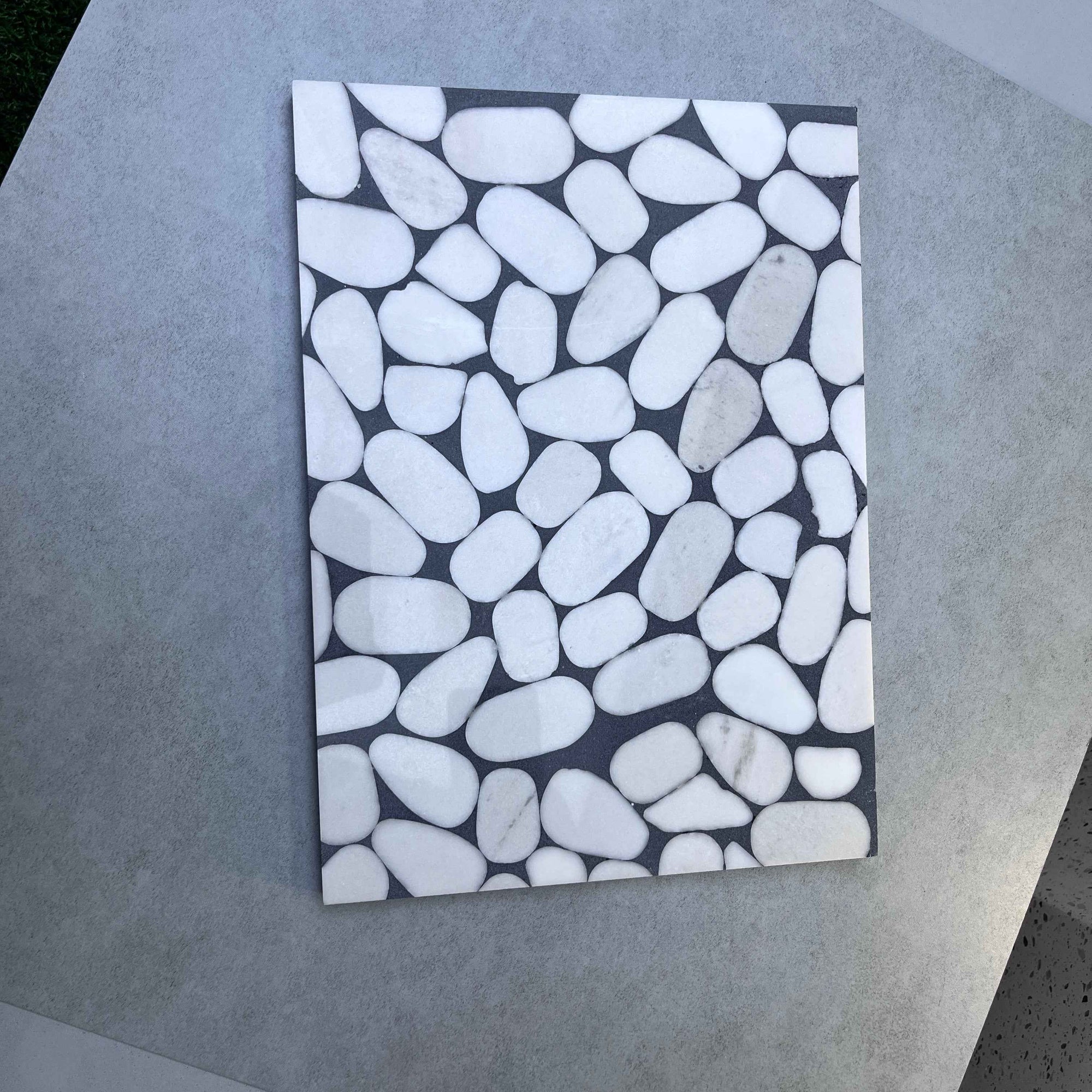 Elliptical White Marble Mosaic Panels | ML-OT055 丨Mosaic Large Aggregate Terrazzo
