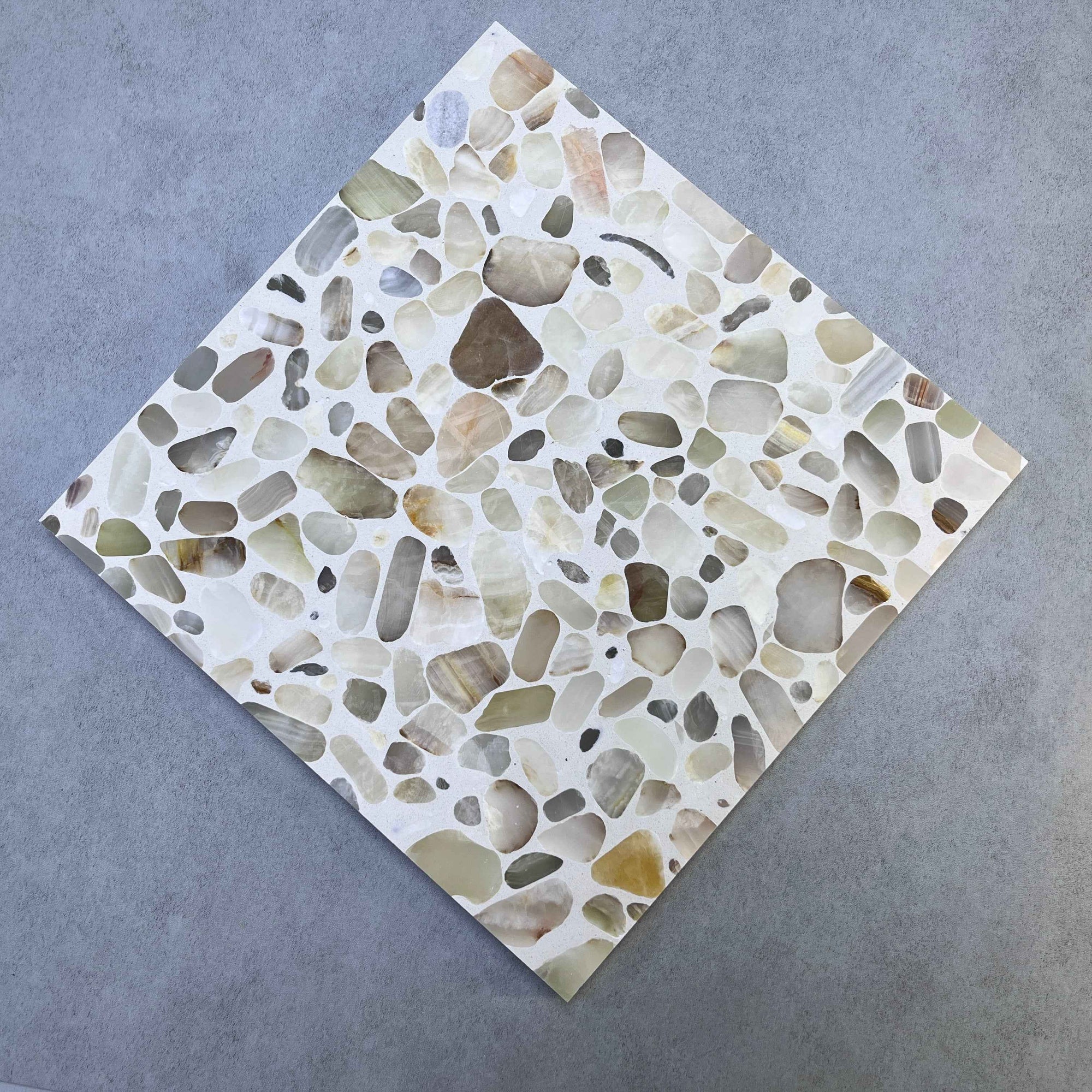 Warm Translucent Jade Mosaic Panels | ML-OT057 丨Mosaic Large Aggregate Terrazzo