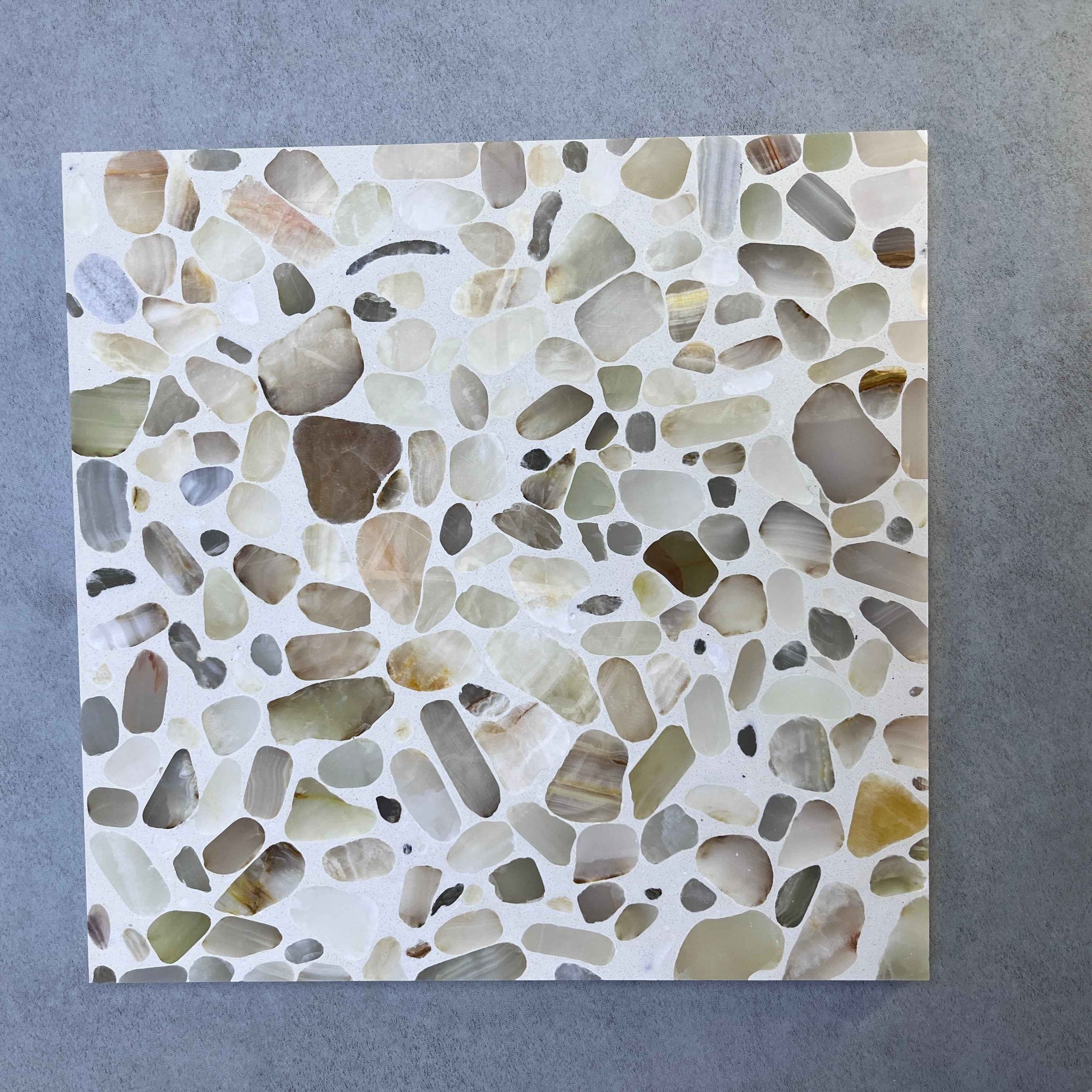 Warm Translucent Jade Mosaic Panels | ML-OT057 丨Mosaic Large Aggregate Terrazzo
