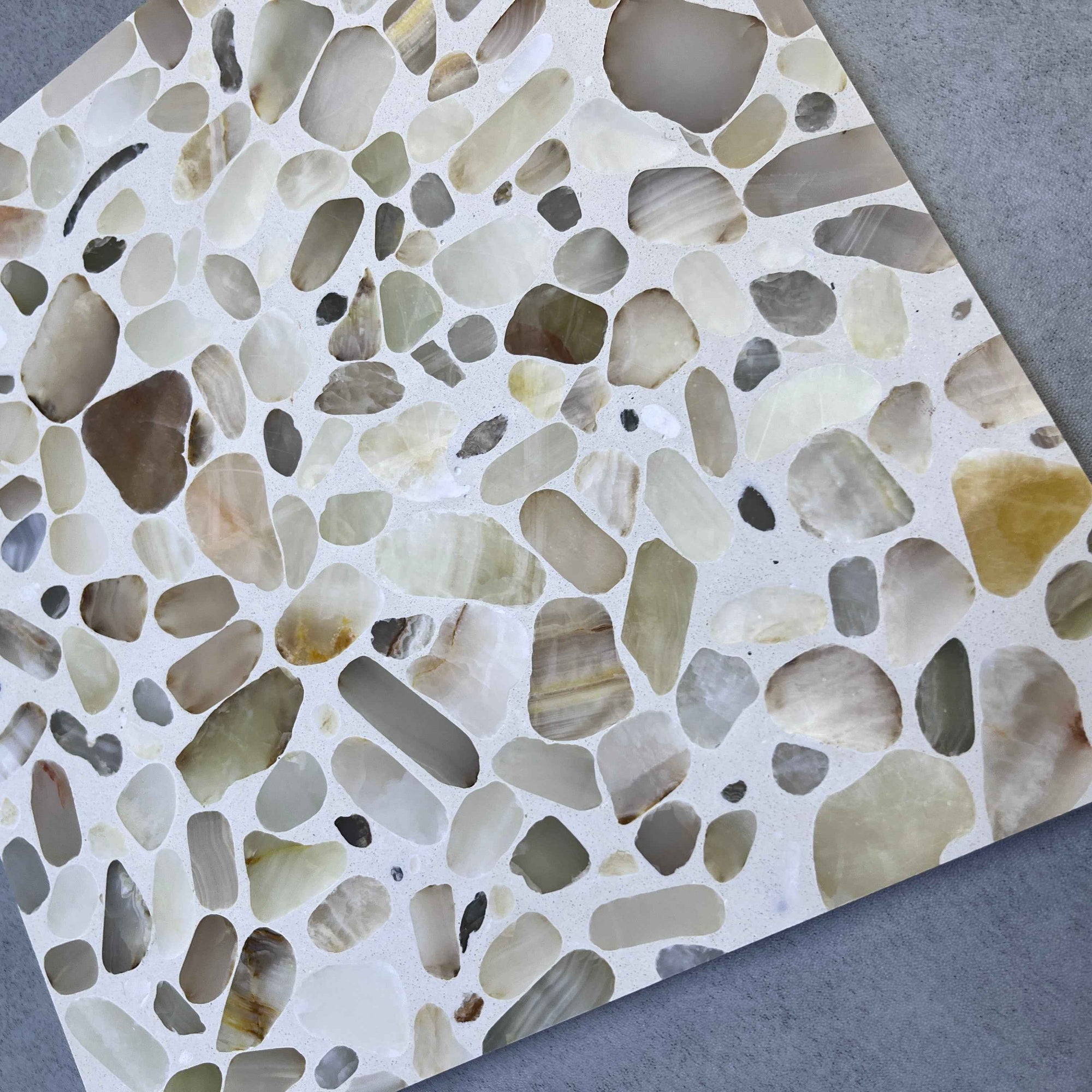 Warm Translucent Jade Mosaic Panels | ML-OT057 丨Mosaic Large Aggregate Terrazzo