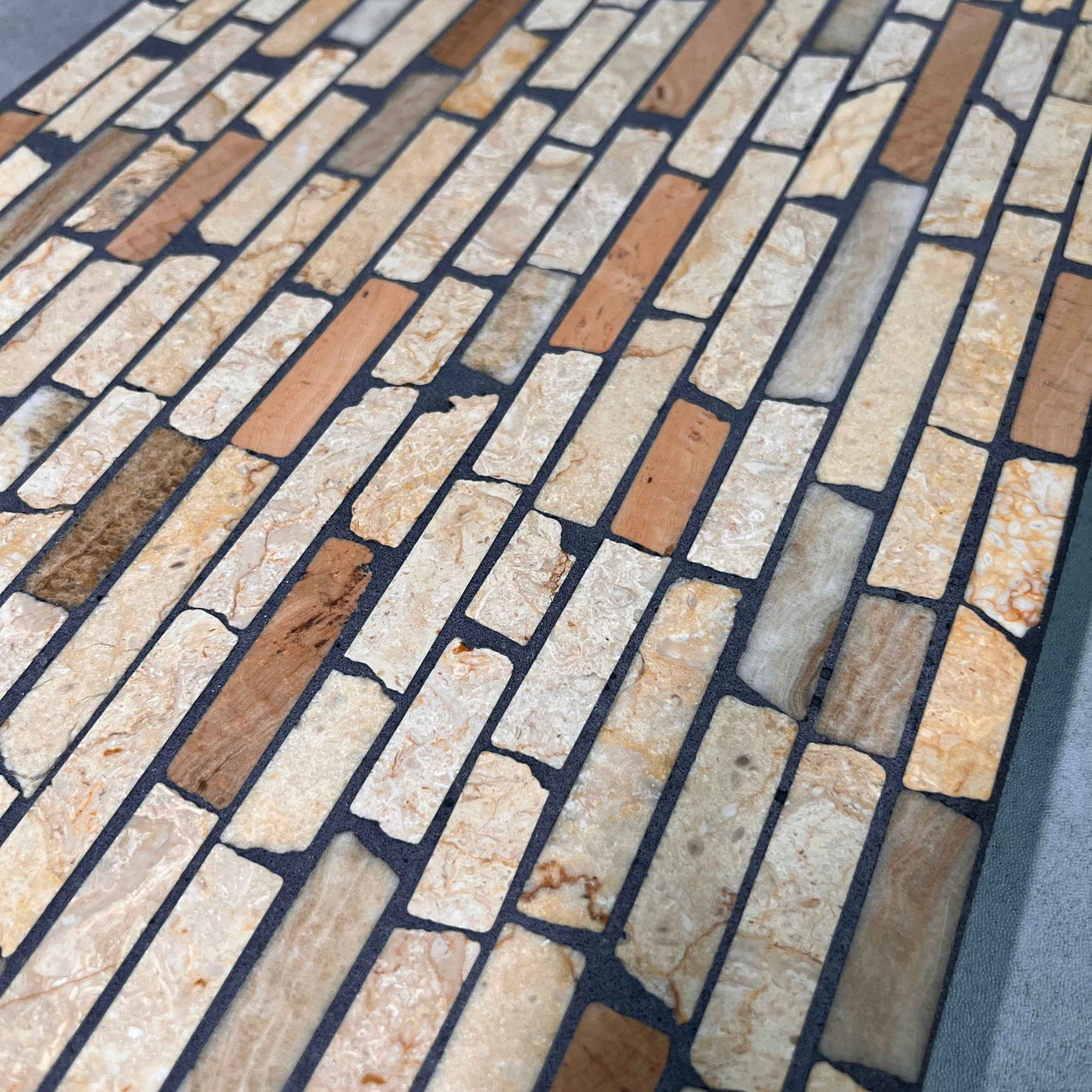 Warm Toned Bamboo-Like Marble Mosaic Panels | ML-066 丨Mosaic Large Aggregate Terrazzo