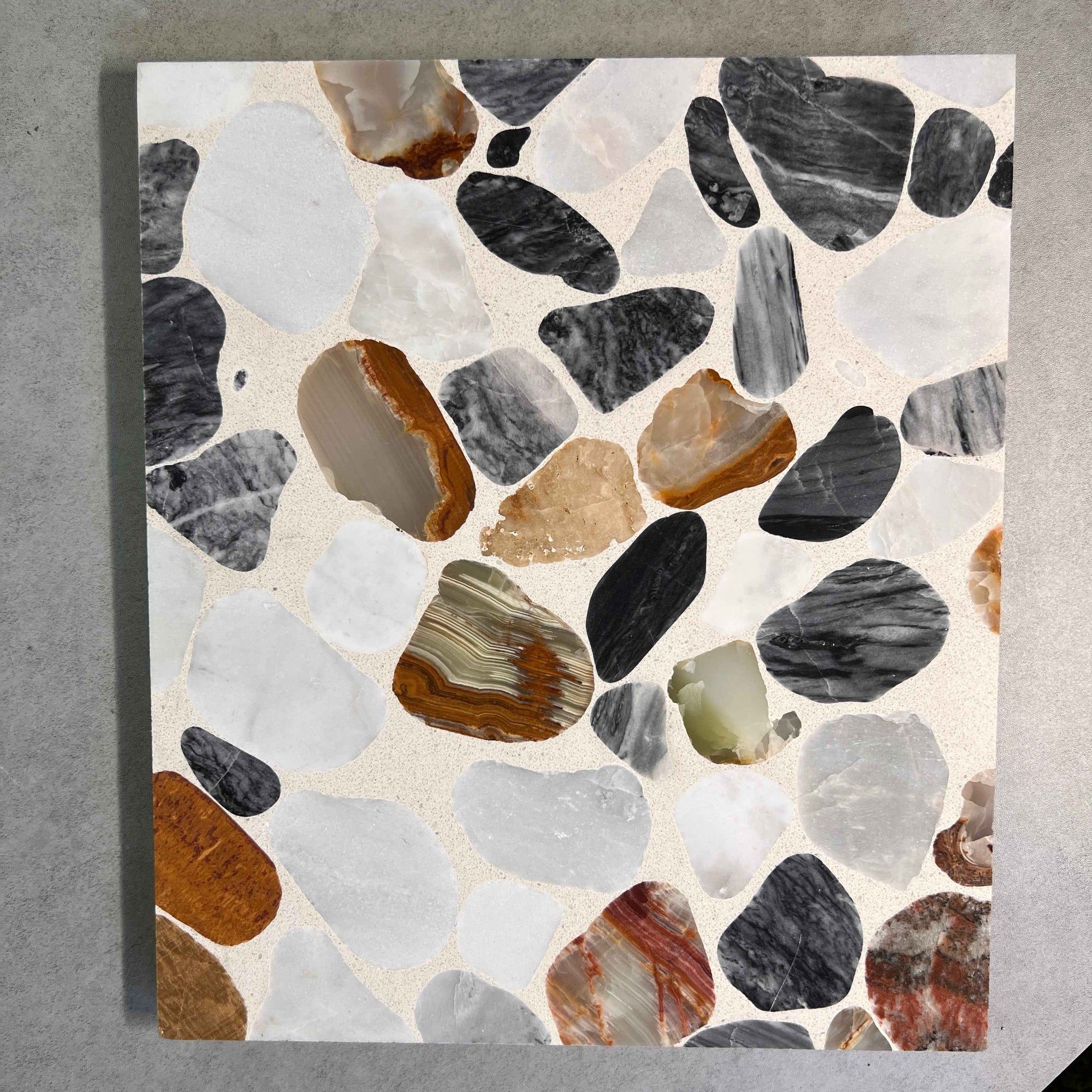 Elliptical Multi-Colored Marble Mosaic Panels | ML-OT064 丨Mosaic Large Aggregate Terrazzo