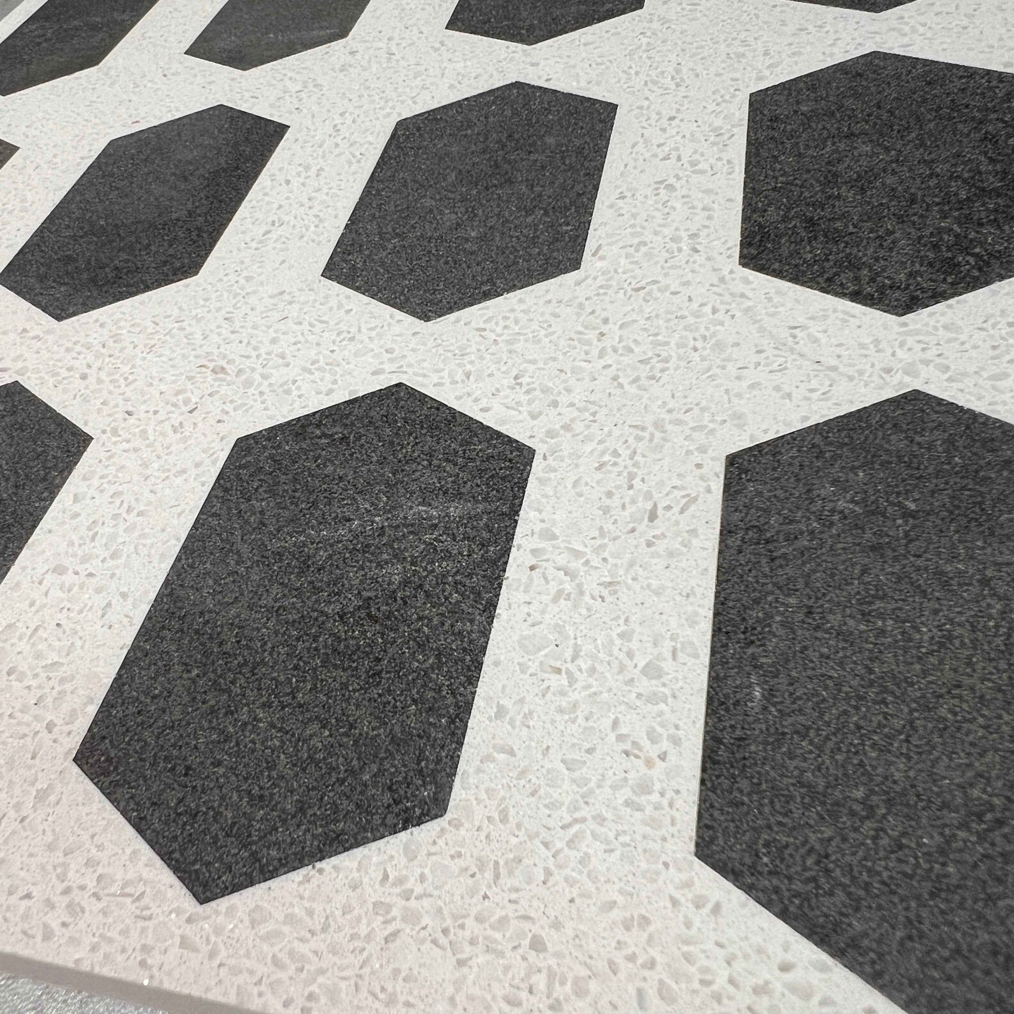 Hexagonal Green Marble Mosaic Panels | ML-OT063 丨Mosaic Large Aggregate Terrazzo