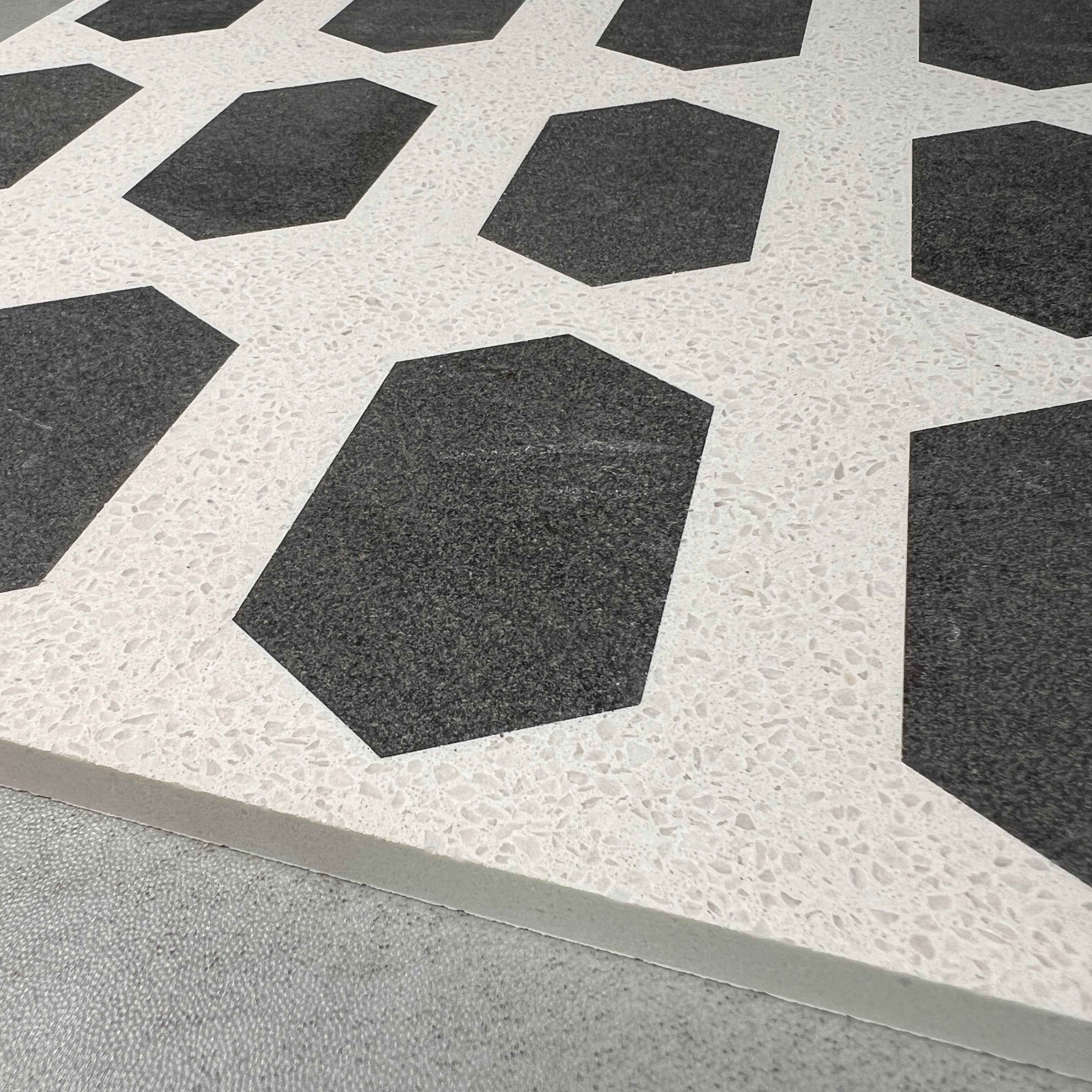 Hexagonal Green Marble Mosaic Panels | ML-OT063 丨Mosaic Large Aggregate Terrazzo