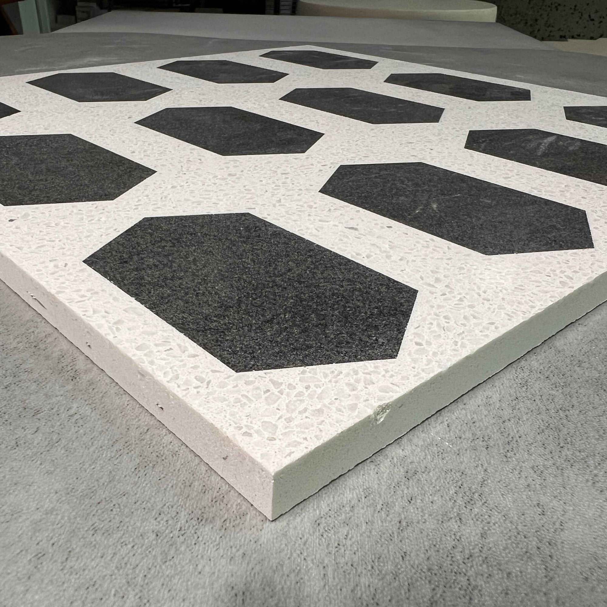 Hexagonal Green Marble Mosaic Panels | ML-OT063 丨Mosaic Large Aggregate Terrazzo