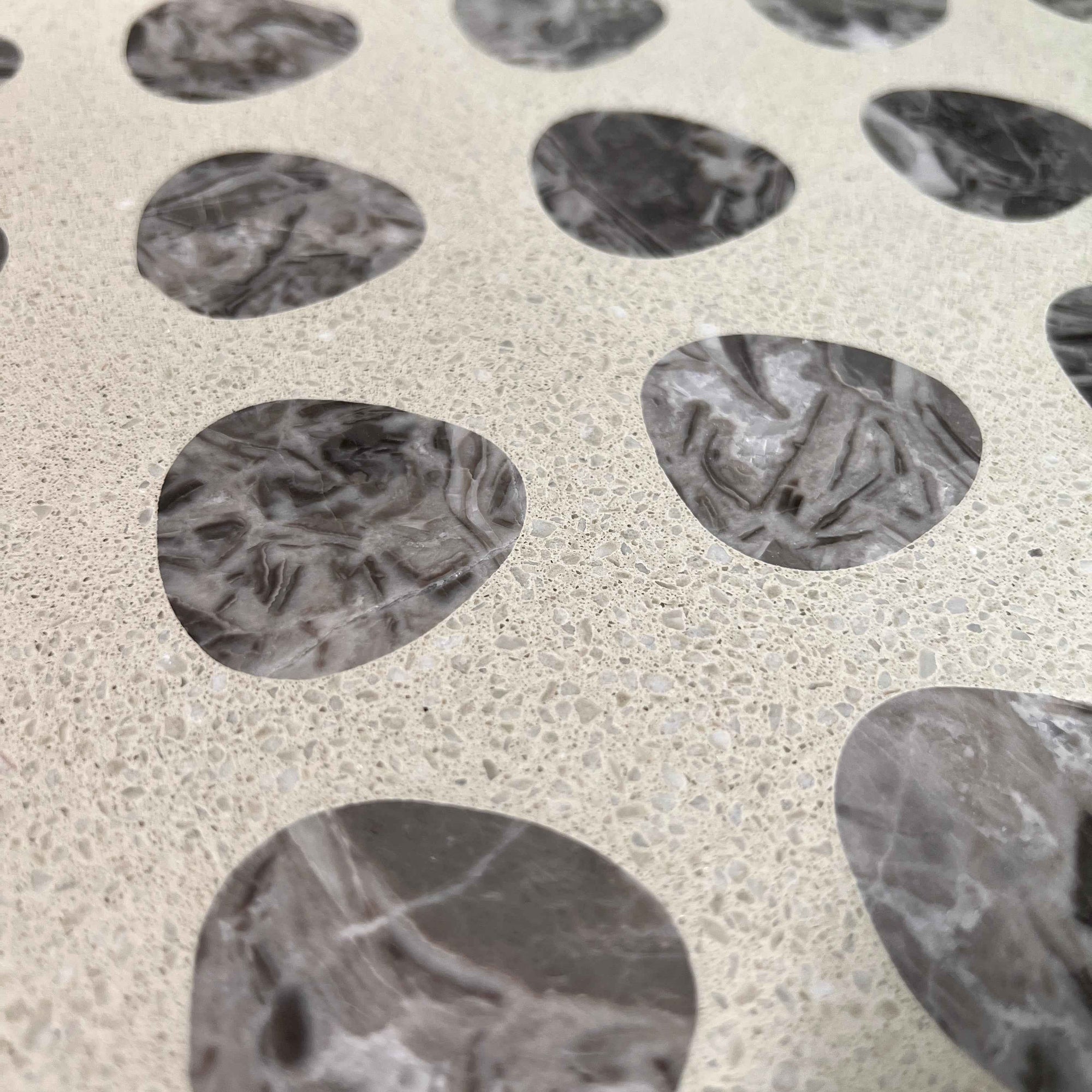 Dripping Gray Marble Mosaic Panels | ML-OT061 丨Mosaic Large Aggregate Terrazzo