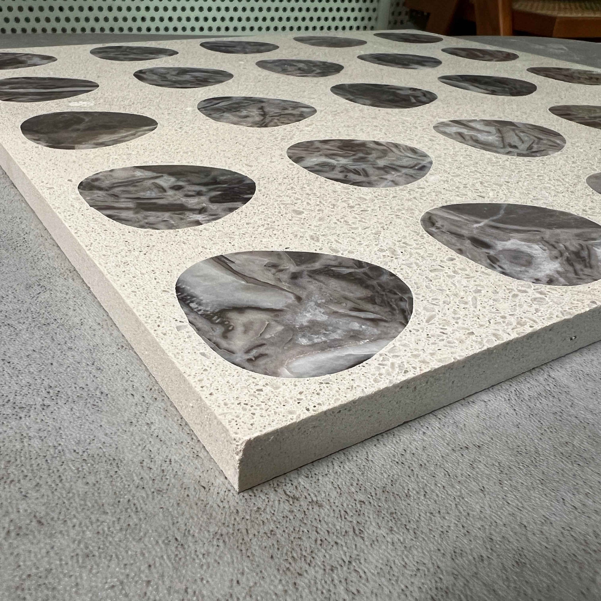 Dripping Gray Marble Mosaic Panels | ML-OT061 丨Mosaic Large Aggregate Terrazzo