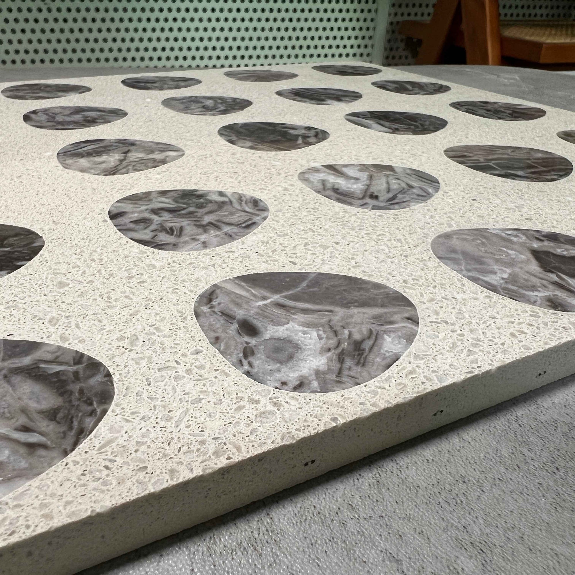 Dripping Gray Marble Mosaic Panels | ML-OT061 丨Mosaic Large Aggregate Terrazzo