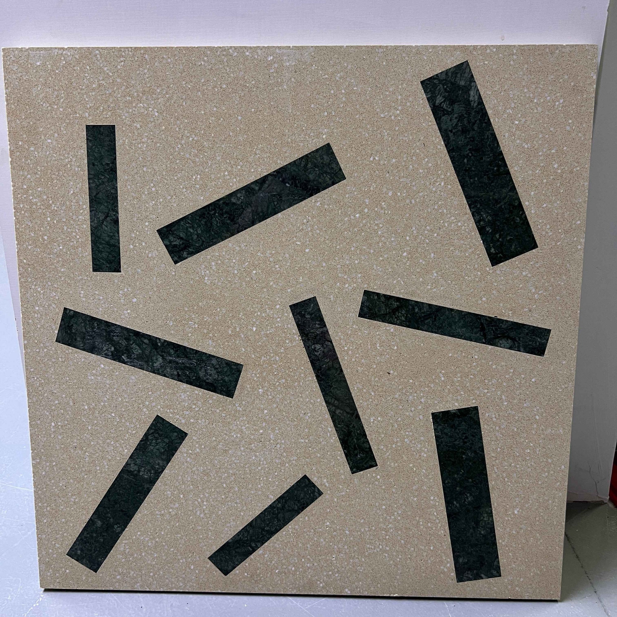 Green Marble Strip Mosaic Panels | ML-OT059 丨Mosaic Large Aggregate Terrazzo