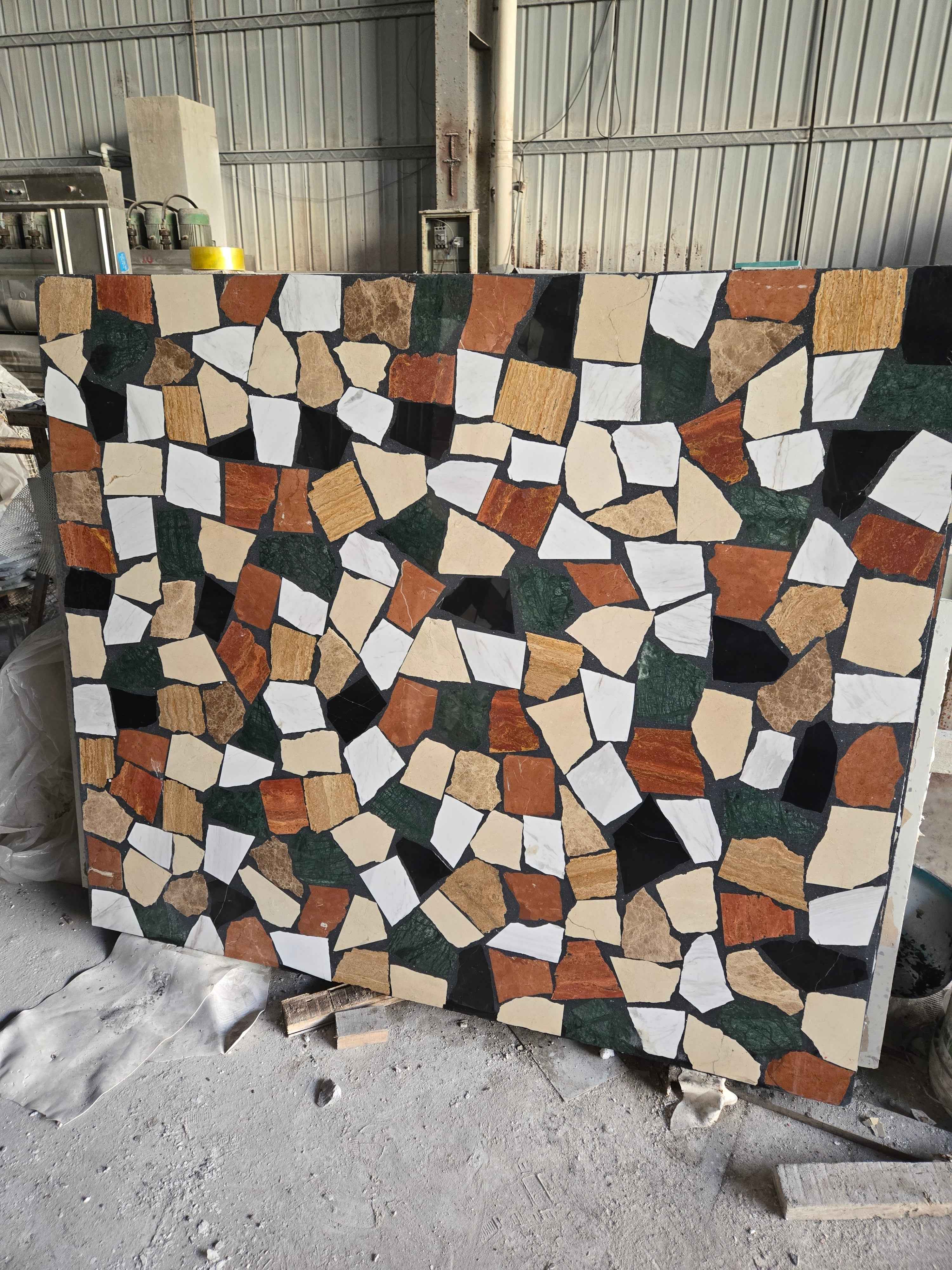 Handcrafted 5-Color Marble Irregular Aggregate Mosaic Countertops ...